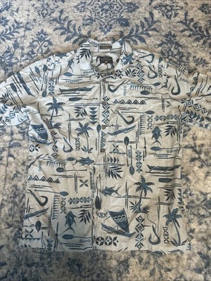 Quicksilver Men Comfort Fit Waterman Collection Hawaiian sz Large All Over Print