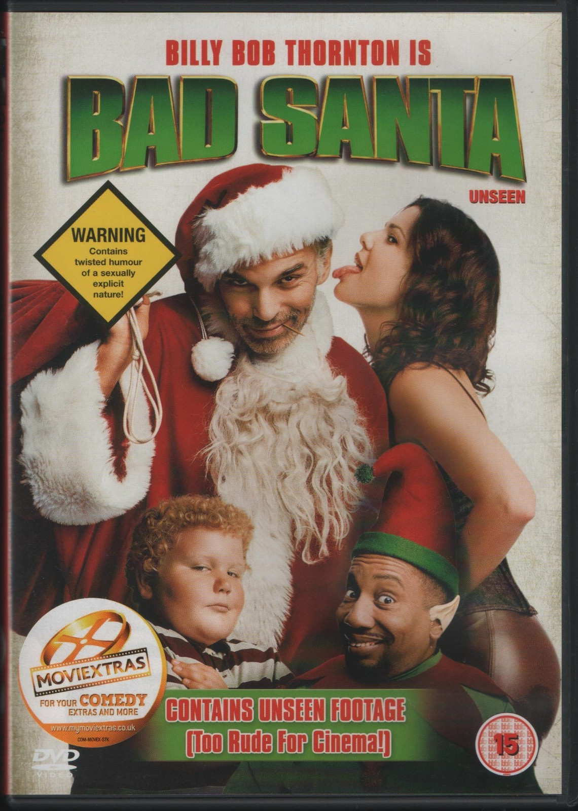 Bad Santa (DVD 2005) Christmas black comedy crime film Billy Bob Thornton