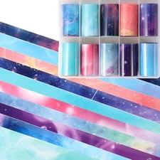 10 Sheets Nail Foil Nail Transfer Foil Starry Sky Star Laser Marble Print Nail