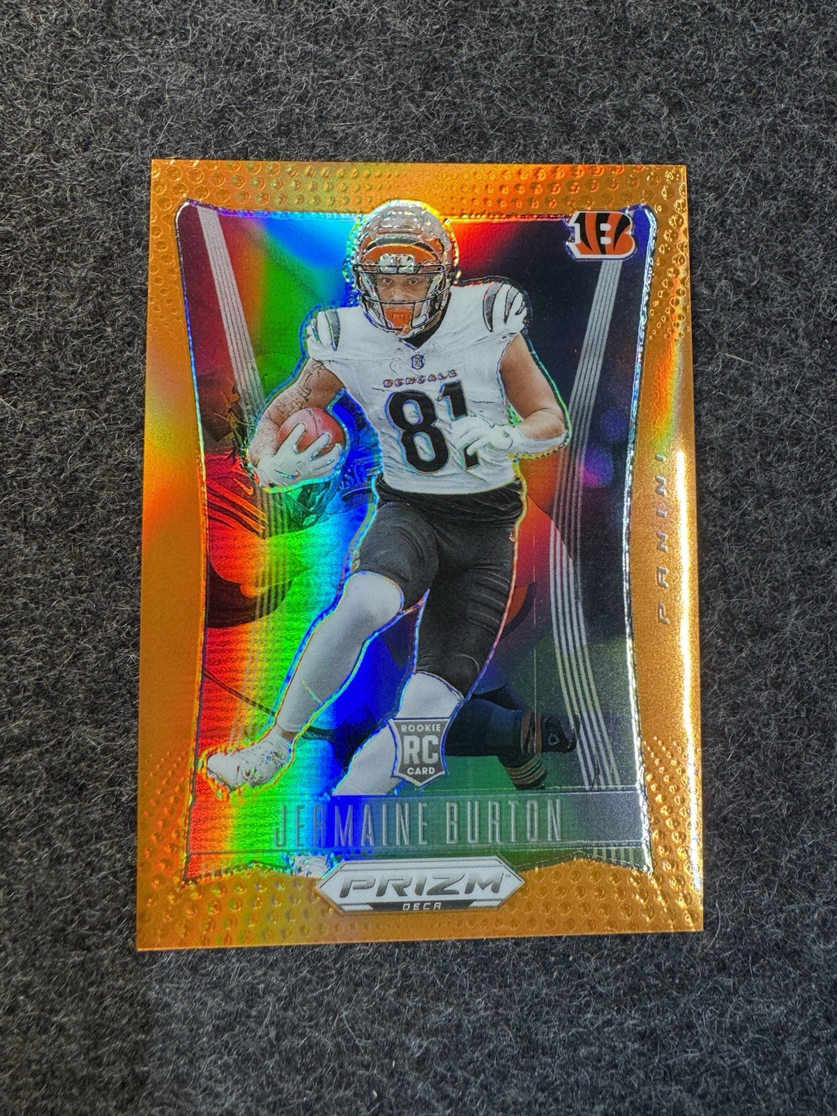 2024 Panini Prizm Deca Football Jermaine Burton RC Rookie Orange /49 #63