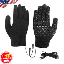 Heated Gloves Electric Rechargeable Battery Hand Warm Windproof Thermal Winter.
