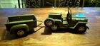 #384 Tonka Army Jeep w/ Trailer Military Set Stepside Vtg Pressed Steel GR2-2431