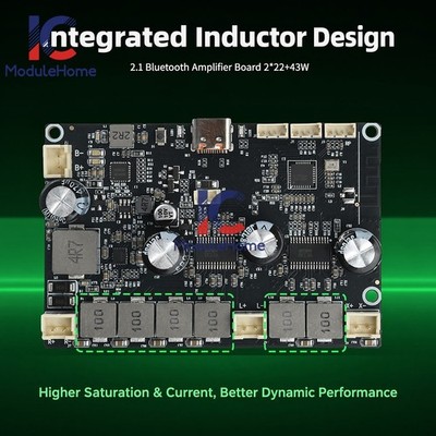 Bluetooth Amplifier Board Module 2*22W+43W 3CH 3S Battery Charging & Boosting