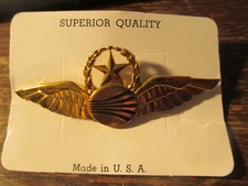 Continental Airlines Pilot Wing star and wreath 1970s Make Benson Uniform