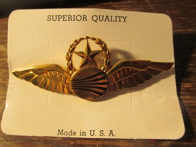 Continental Airlines Pilot Wing star and wreath 1970s Make Benson Uniform