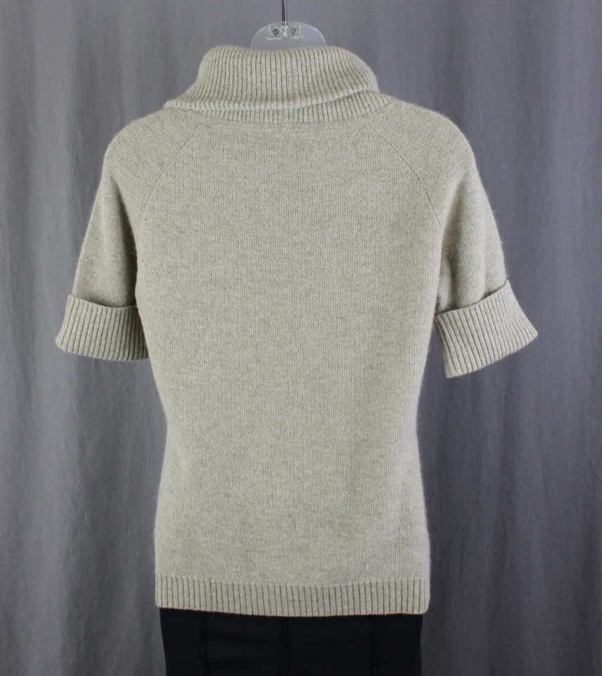 Suéter Lafayette 148 New York Para Mujer Beige Mezcla de Lana Capucha Cuello Manga Corta S Foto 2 de 4