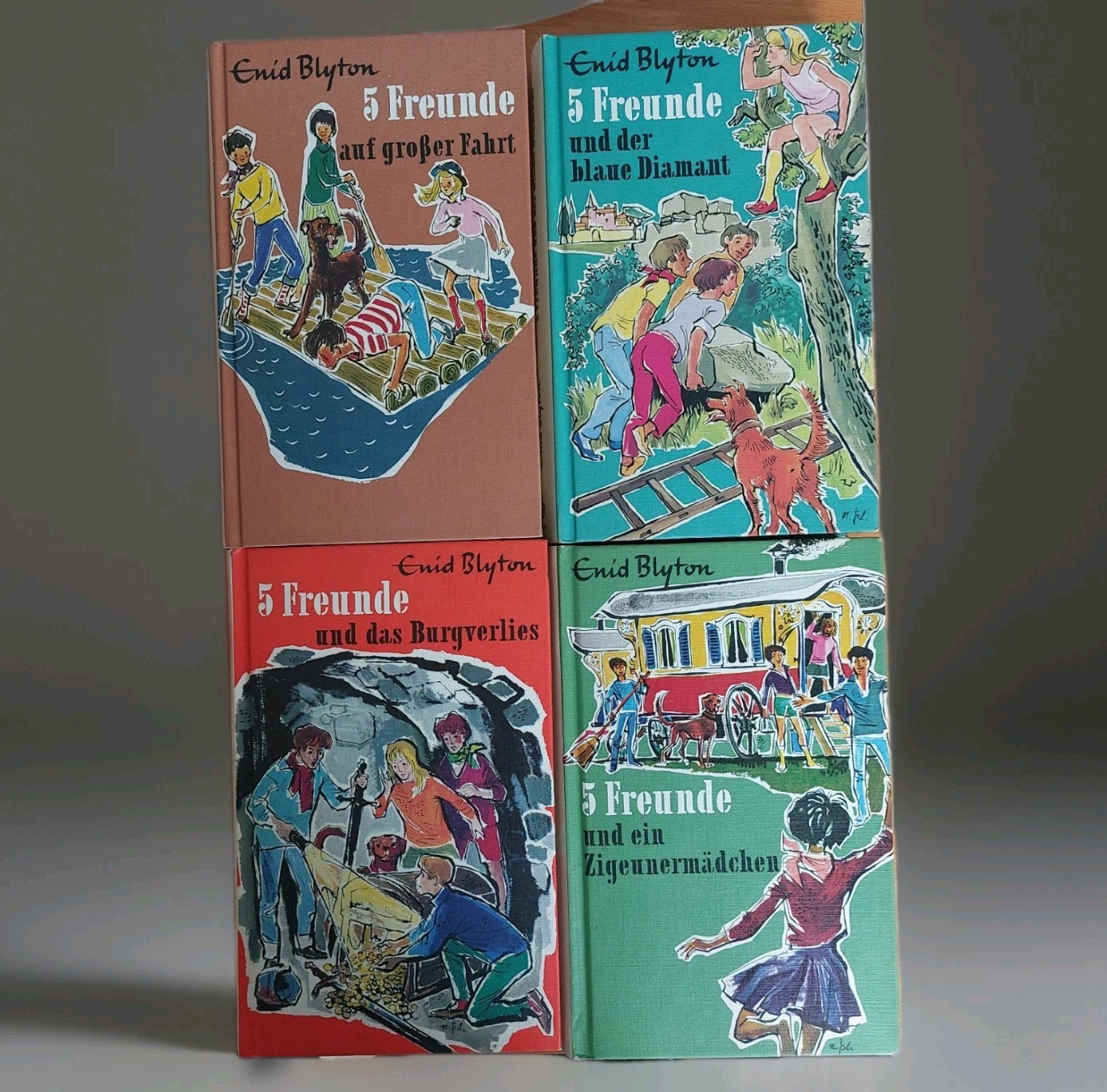 4x Fünf Freunde, Enid Blyton (1976-79 geb.) Burgverlies Diamant Fahrt Zigeuner - Enid Blyton