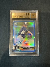2018 Bowman Chrome Prospects Blue Refractor Auto 10 MacKenzie Gore BGS 9.5 
