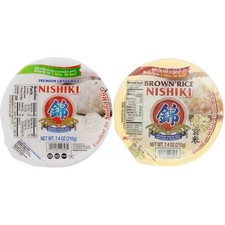 Nishiki Steamed Rice Bundle - White and Brown Rice, 7.4-Ounce (Pack