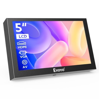 5inch Mini Portable HDMI Monitor Multi-port VGA/AV/BNC Display Screen for Gaming