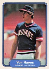 Von Hayes Rookie Fleer 1982 Baseball Card #371