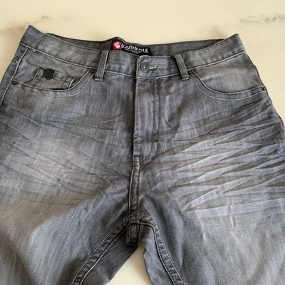 Vintage Y2K Southpole Black Tab Black Gray Baggy Wide-Leg Jeans Men 34x31 Skater