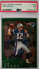 2002 TOPPS CHROME TOM BRADY ROOKIE #100 PSA NM 7 ICONIC CARD READ. rookie card picture