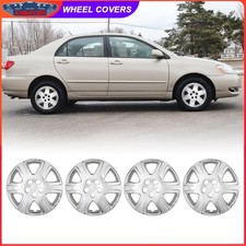 Set Of 4 15 Chrome Wheel Covers Hub Caps For 2005-2008 Toyota Corolla R15 Tire