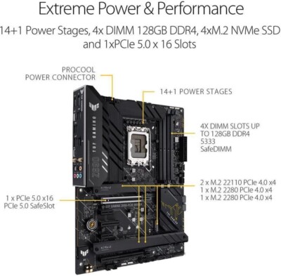 ASUS TUF Gaming Z690-Plus WiFi D4 LGA 1700 (12,13th Gen) ATX