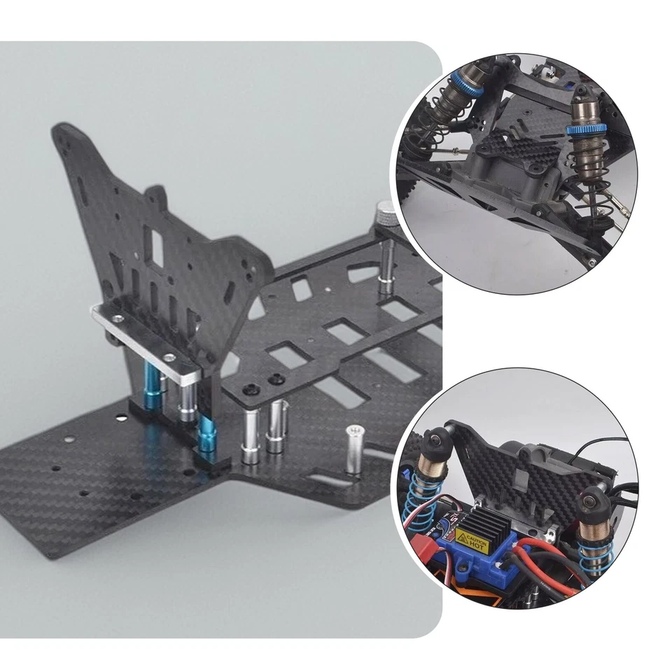 Carbon Chassis Frame Conversion Kit for Rustler VXL 2WD Bandit Upgrades - Image 4 of 4