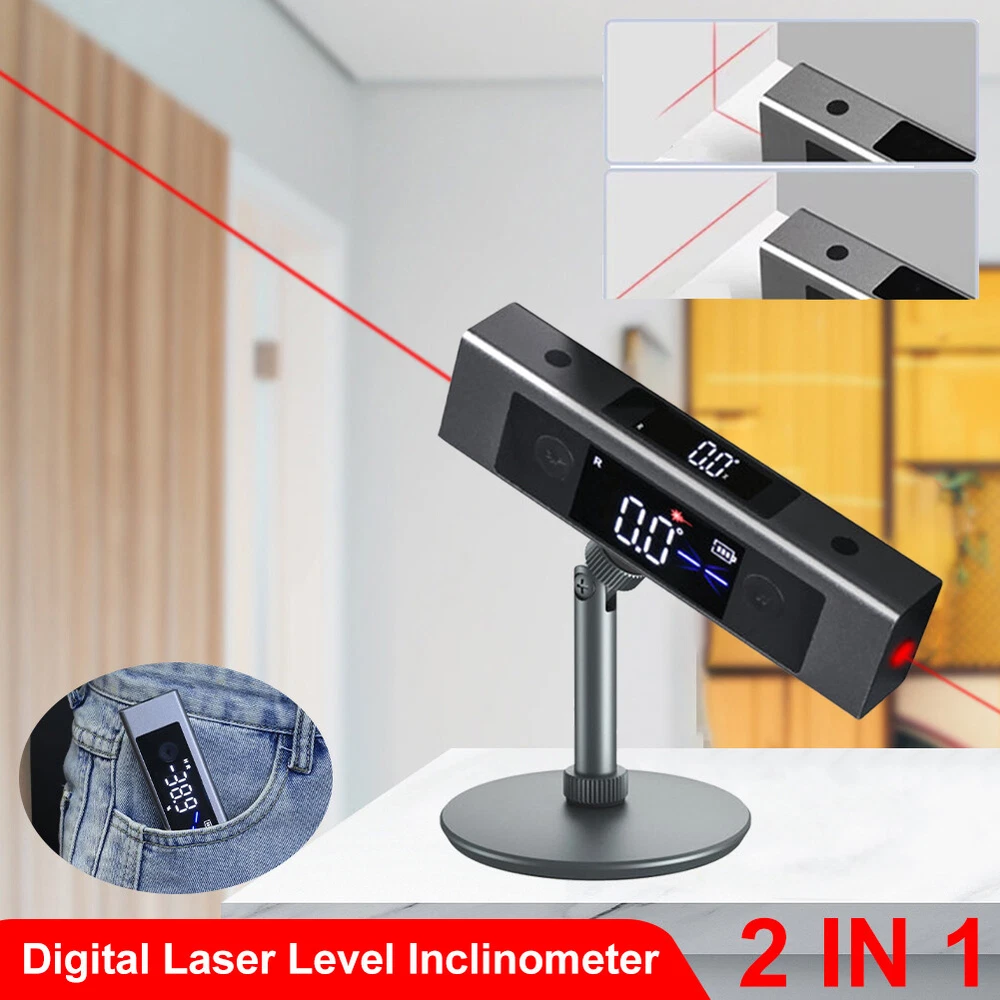 Digital Laser Level Inclinometer Laser Protractor Angle Ruler Dual-Screen Type-C