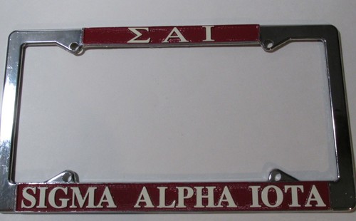 Sigma Alpha Iota Chrome License Plate Frame, New