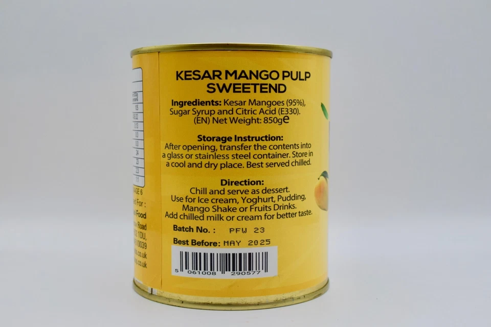 Pasand Kesar Mango Fruchtfleisch gesüßt - 850g Dose Neu leicht zu öffnen Dose - Bild 3 von 3
