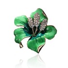 Rhinestone Jewelry Ladies Clothing Accessories Crystal Flower Brooch Lapel Pin