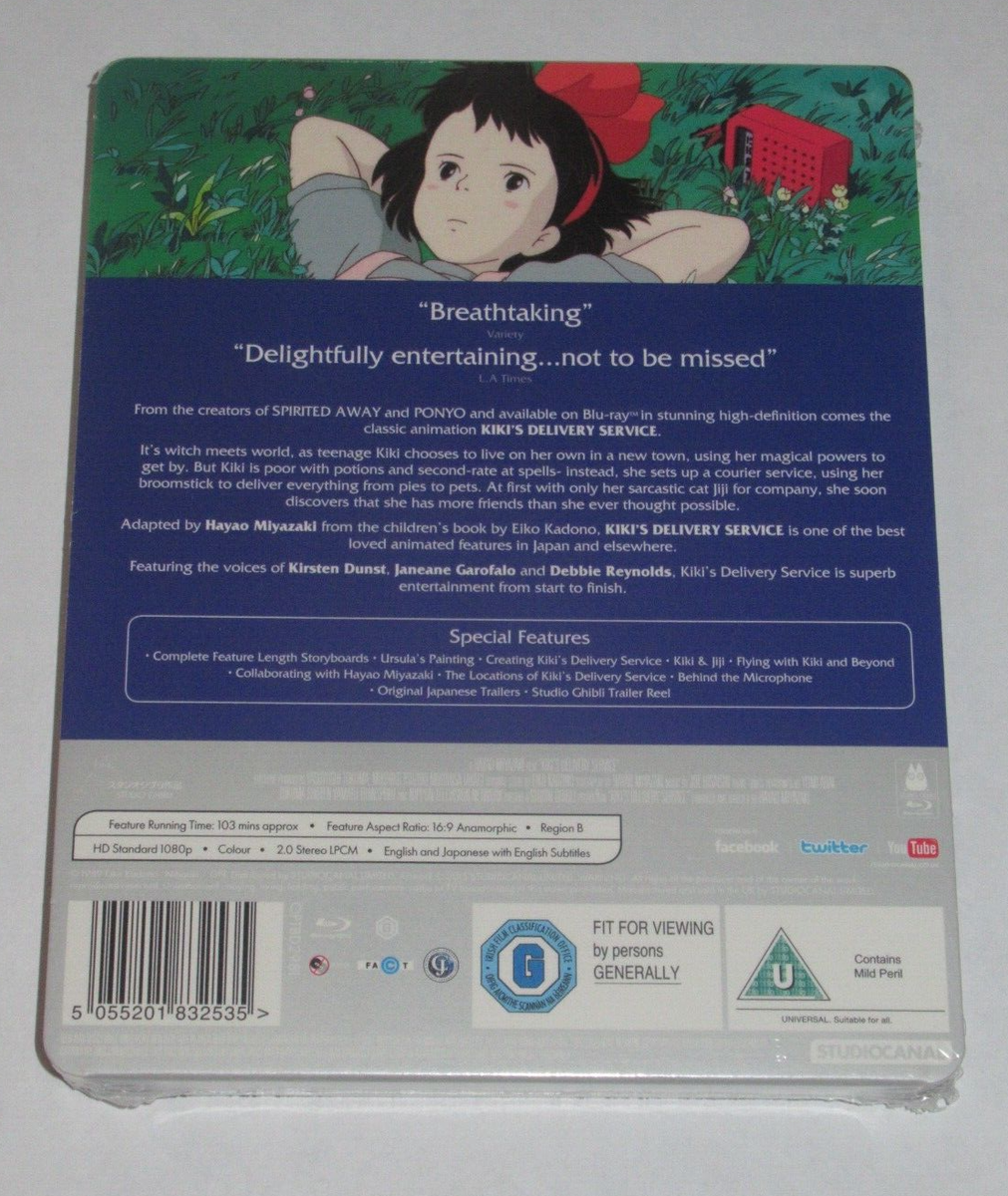 Kiki's Delivery Service UK Exclusive Blu Ray Steelbook Limited New