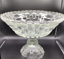 Vintage Jeannette Glass Compote Stemmed￼ Fruit Bowl