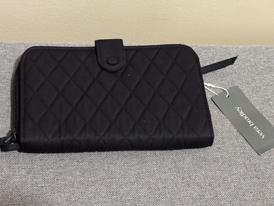Vera Bradley Women's Nylon Large Tab Wallet Moonless Night Black