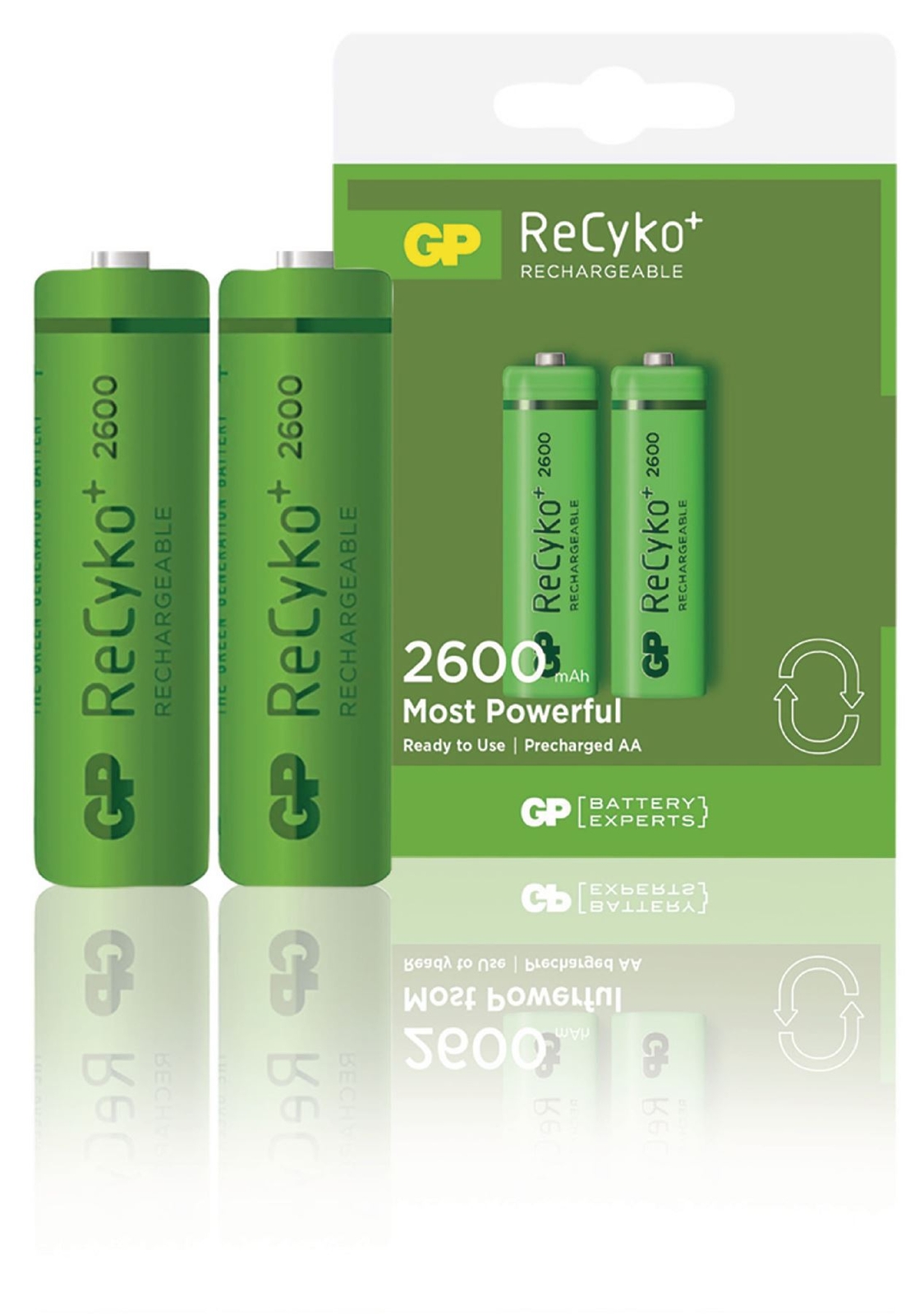 GP 2x NIMH AA Rechargeable Battery 1V2 AA 2600mAh Batteries