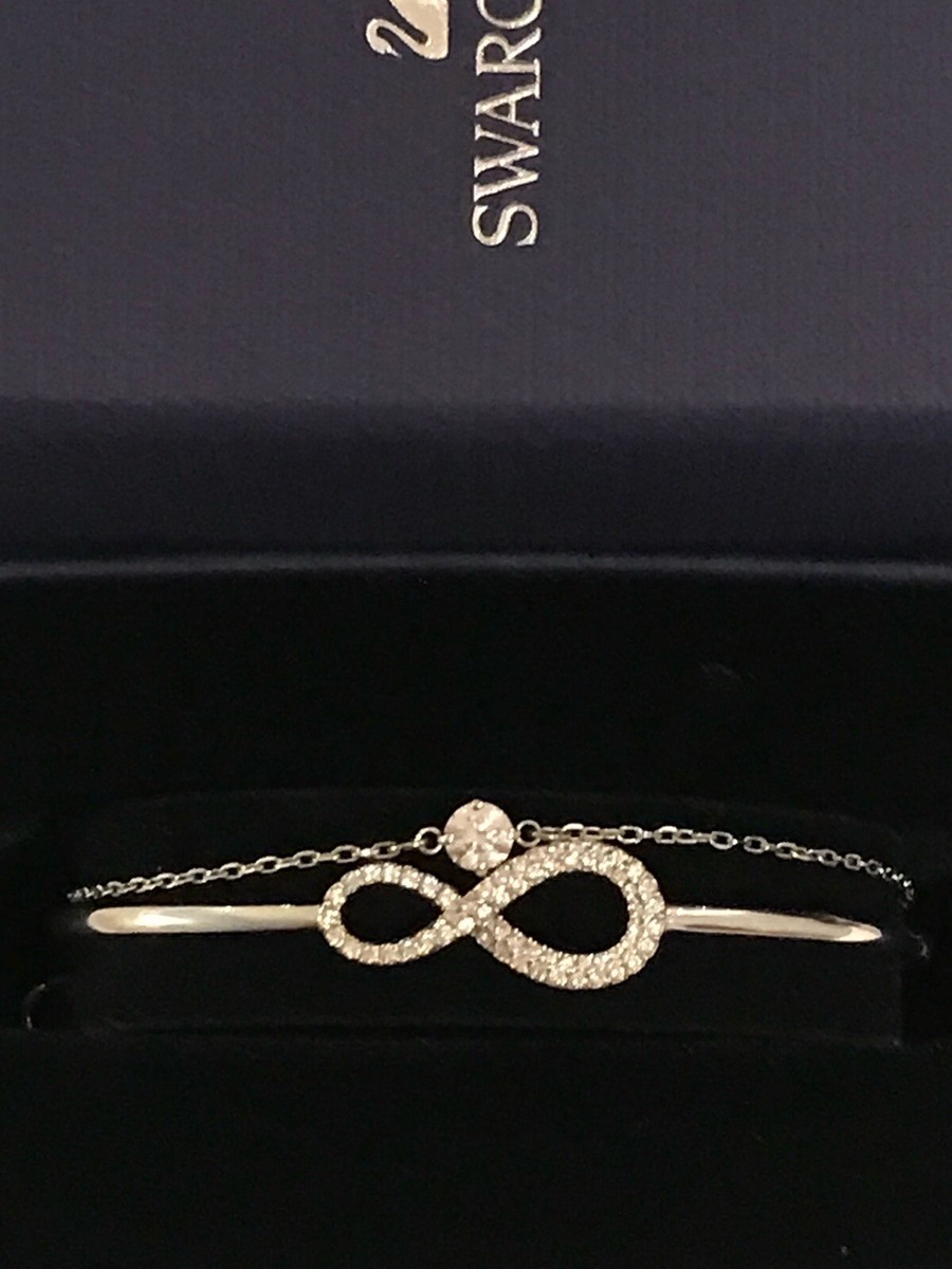 Authentic SWAROVSKI Infinity Bangle Rhodium Bangle Bracelet