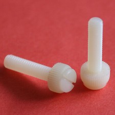 50pcs Nylon Plastic M6 x 30mm Thumb screws Knurled Slotted Thumb Screw White