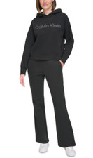 Calvin Klein Performance Women Logo Drop Shoulder Hoodie Charcoal Size 2XL