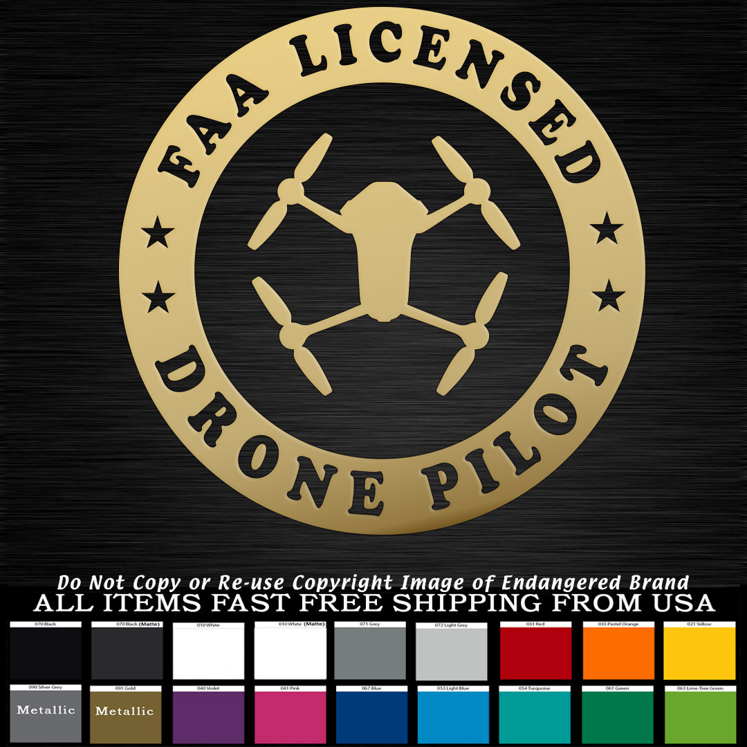 FAA Part 107 Drone Pilot Decal for DJI Yuneec Syma Mavic Trucks-image