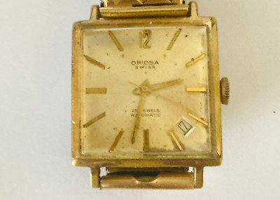 VINTAGE ORIOSA SWISS MADE SQUARE SHAPE GOLD PLATED WRISTWATCH