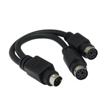  10X 6" MDIN 6 6Pin Male to 2X Mini DIN 6 Female Y-Cable PS/2 Keyboard Mouse