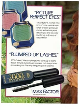 Max Factor 2000 Calorie Mascara Picture Perfect Vintage 1988 Print Advertisement