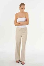 NWT Women's Lamarque Faux Leather Relaxed Baggy Pants Size XXS Bone