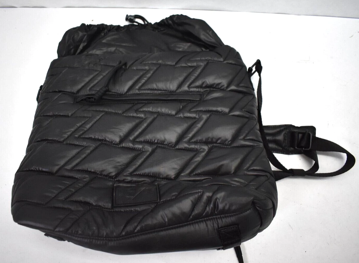 Gymshark Quilted Yoga Tote Bag Black Drawstring Carry Case Storage 18L  Volume