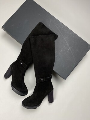 New! Ann Demeulemeester ladies suede over the knee heeled boots