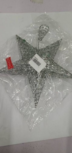 NICEXMAS 25cm Silver Star Tree Topper Exquisite Shimmery Star Christmas Tree - 第 11/11 張圖片