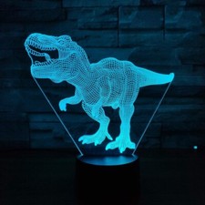 3D Dinosaur Night Light 7 Color Black Base Toys Gifts Room Decoration for Kids