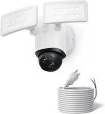 eufy Outdoor Floodlight Security Camera E340 with20ft AC Cable 360° PTZ Dual Cam