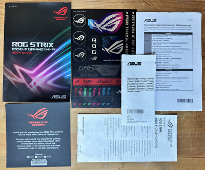 User Guide / Manual Asus B550-F GAMING (WI-FI) + Quick Start Guide + ROG Sticker