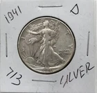 1941 D Walking Liberty Half Dollar, Strong Feather Details HI GRADE ⭐713⭐V4⭐