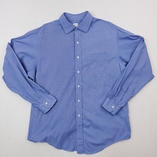 VTG Brooks Brothers Shirt Mens 16.5 Blue Makers Micro Graph Check USA MADE