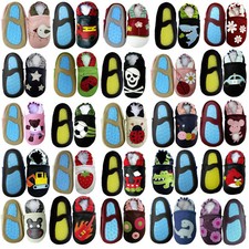 carozoo UK weiche Leder Babyschuhe/Hausschuhe Gummisohle Outdoor/Indoor bis 4Y