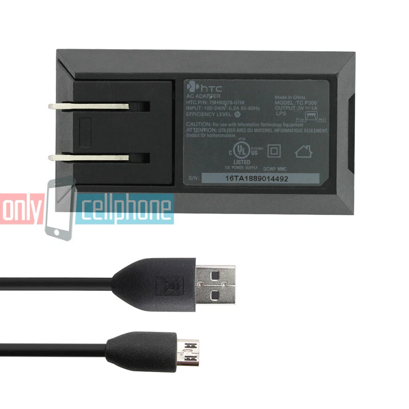 OEM Original HTC Home Travel Wall Charger Micro USB Data Cable for HTC ONE M7 M8 - Image 3 of 4