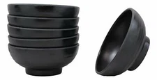 Matte Black Jade Melamine Ramen Salad Pho Pasta Soup Large Bowls 36oz Pack Of 6