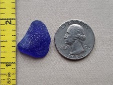 GENUINE PURE BEACH SEA GLASS SURF TUMBLED COBALT BLUE FROSTED OCEAN PENDANT E02
