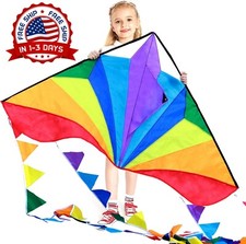 Cometas Rainbow Delta, Cometas Para Ninos Y Adultos Faciles Con Cola Colorida