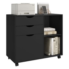 Rollcontainer 3 Schubladen mobiler Aktenschrank 5 Rollen Büroschrank für Büro